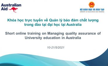 Khóa tập huấn trực tuyến về Quản lý bảo đảm chất lượng trong đào tại đại học tại Australia